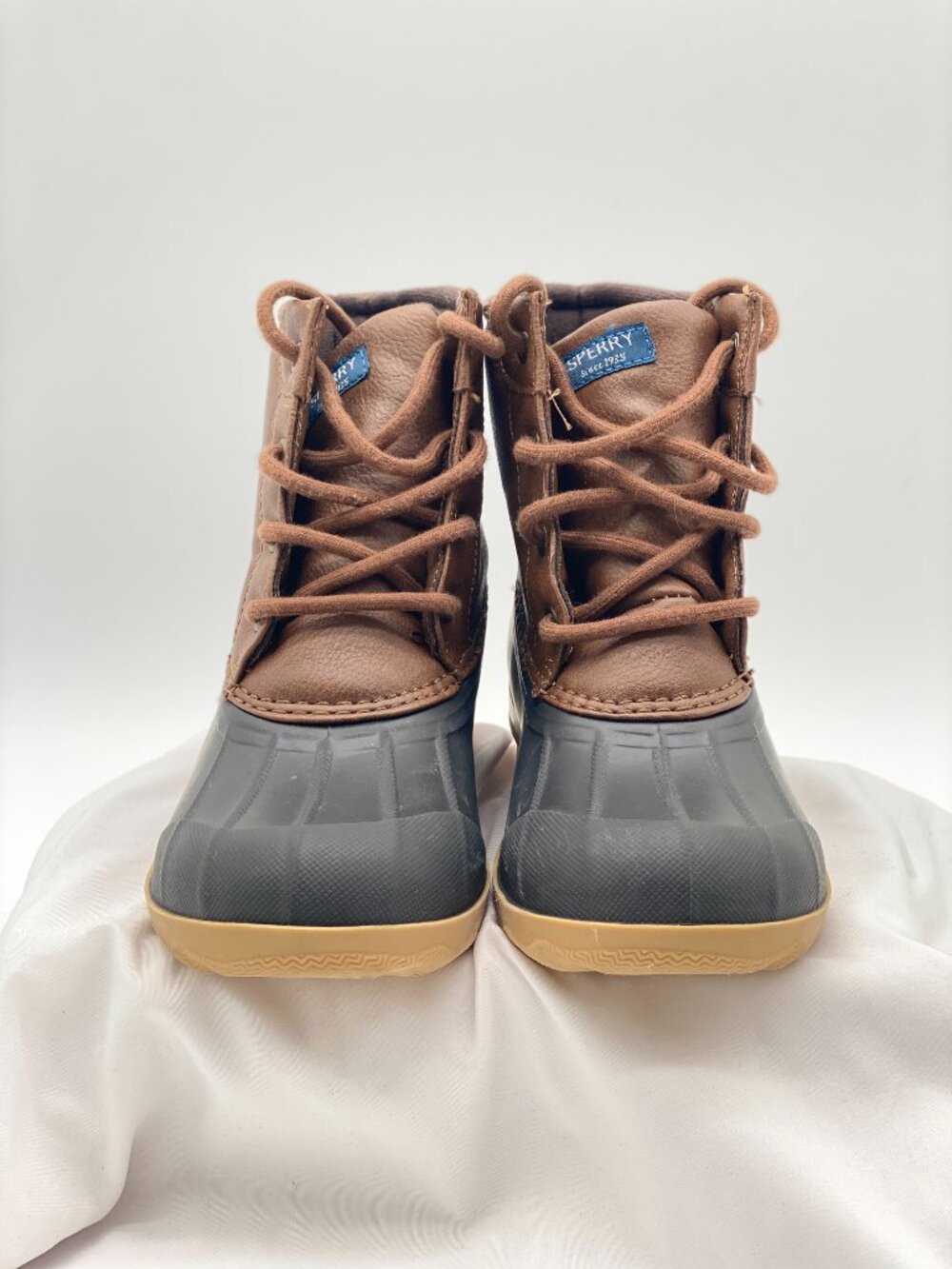 Sperry Port Duck Boots Toddler Size 1 Tan Brown Waterproof Rain Boots - Picture 3 of 7